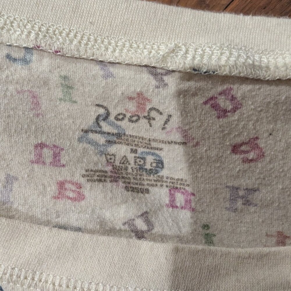 Poof! Vintage alphabet shirt long sleeve women's medium - Picture 2 of 3